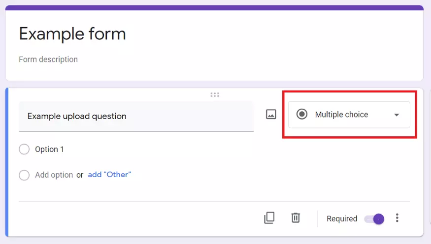 Step 1: Create a new Google Form and select the question type